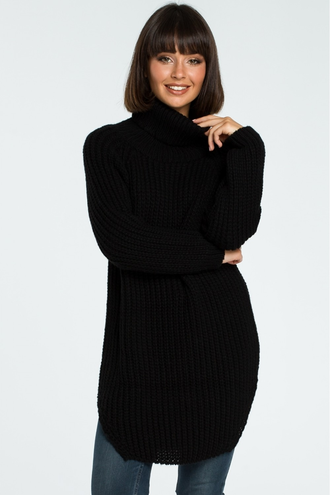 Długi sweter z golfem bk005