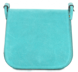 Torebka Listonoszka Skórzana Firmy Genuine Leather Turkusowa (kolory)
