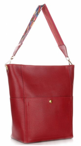 Torebka Skórzana Uniwersalna Firmy Genuine Leather Bordowa