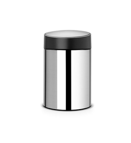 Kosz SLIDE BIN 5L Brilliant Steel / Black Plastic