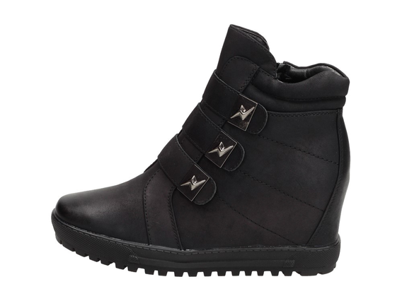 Czarne botki damskie, sneakersy FILIPPO 349/17