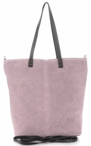 Torebki Skórzane typu ShopperBag firmy Vera Pelle Pudrowy Róż