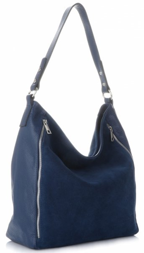 Torebki Skórzane ShopperBag marki VITTORIA GOTTI Granatowe (kolory)