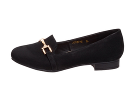 Czarne lordsy, baleriny damskie J.STAR J0027C