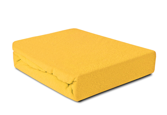 Prześcieradło Frotte z gumką żółte 140x200