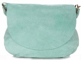 Torebki Skórzane Listonoszki Firmy Genuine Leather Miętowe