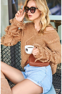 Sweter boho z frędzlami mk-s80