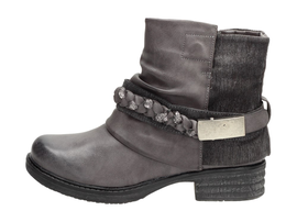 Szare botki, buty damskie WISHOT BT908