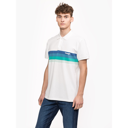 Wrangler "Stripe Polo" White