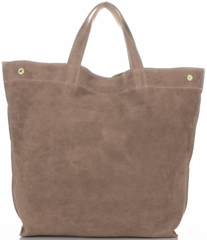 Torebki Skórzane ShopperBag Vera Pelle Czekoladowe