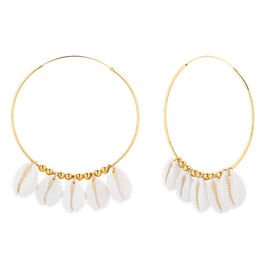Kolczyki Tulum Shell Hoops