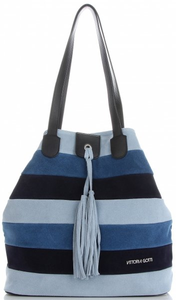 Torebki Skórzane ShopperBag firmy VITTORIA GOTTI Multikolorowe Niebieskie (kolory)