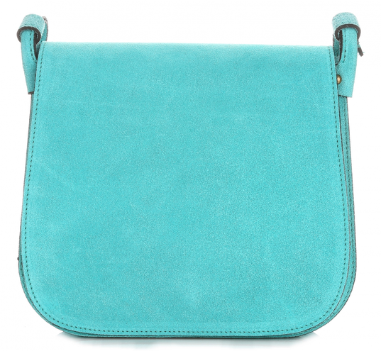 Torebka Listonoszka Skórzana Firmy Genuine Leather Turkusowa (kolory)