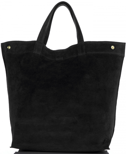 Torebki Skórzane Włoski ShopperBag w rozmiarze XL  firmy Vera Pelle Czarny (kolory)
