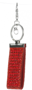 Brelok do Torebki Glam Rock Key z Dużymi Cyrkoniami Czerwony (kolory) Akcesoria do Torebek
