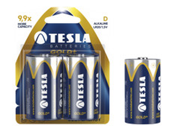TESLA BATERIE ALKALICZNE LR20 GOLD+ Blister 2sztuki
