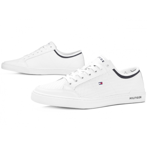 Buty Tommy hilfiger Core corporate leather sneaker > fm0fm00552 100