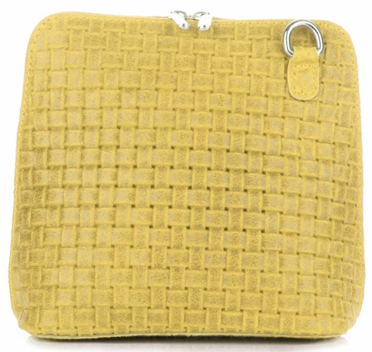 Małe Torebki Skórzane Listonoszki firmy GENUINE LEATHER Żółte