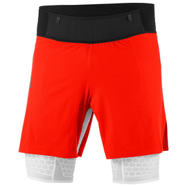 Salomon EXO Twinskin Short | Fiery Red - męskie spodenki biegowe