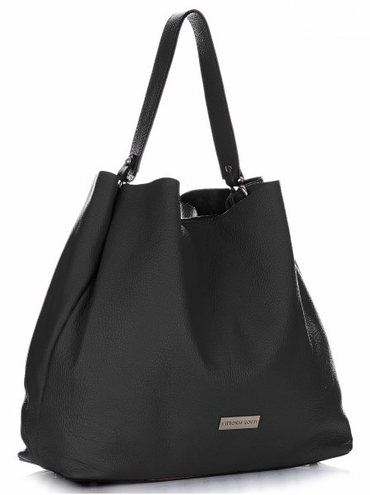 Torebki Skórzane ShopperBag VITTORIA GOTTI Czarne