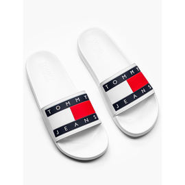 Tommy Jeans "Flag Pool Slide" White
