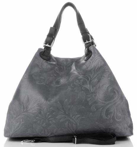 Torebki Skórzane ShopperBag marki Genuine Leather Szare (kolory)