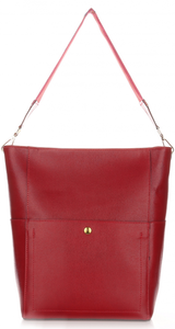 Modna Torba Skórzana XL Genuine Leather Bordowa