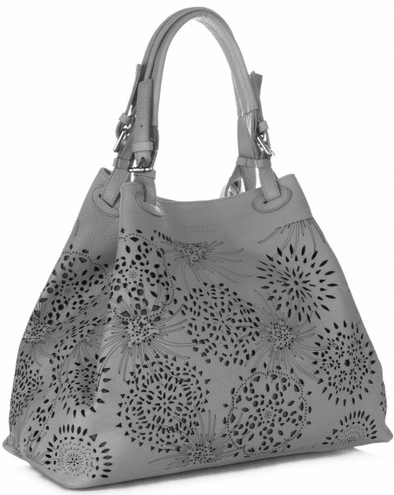 Torebki Skórzane typu ShopperBag renomowanej firmy VITTORIA GOTTI Szare