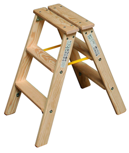 Drabina drewniana dwustronna KRAUSE ze stopniami 2x3 - 2,20m