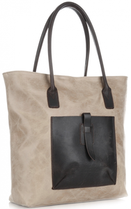Uniwersalne Włoskie Torebki Skórzane XXL firmy Genuine Leather Na co Dzień Beżowa (kolory)