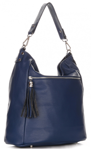 Włoskie Torebki Skórzane Na co Dzień firmy Genuine Leather Granatowe (kolory)
