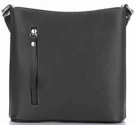 Torebki Skórzane Listonoszki GENUINE LEATHER Grafitowe