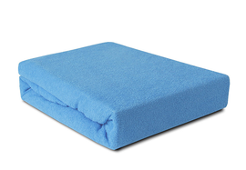 Prześcieradło Frotte z gumką niebieskie 220x200