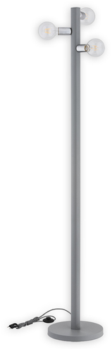 Foco lampa podłogowa 3 pł. / szary matowy + nikiel