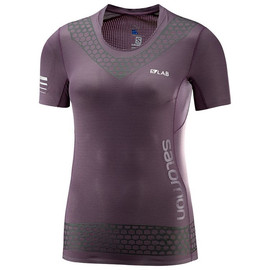 Salomon S-LAB EXO SS Tee W | FIOLETOWA - damska koszulka biegowa  400844