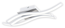 Linea LED plafon krótki 3 pł. biały + chrom