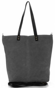 Torebki Skórzane typu ShopperBag firmy Vera Pelle Szare