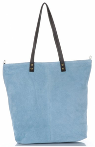 Torebki Skórzane typu ShopperBag firmy Vera Pelle Błękitne