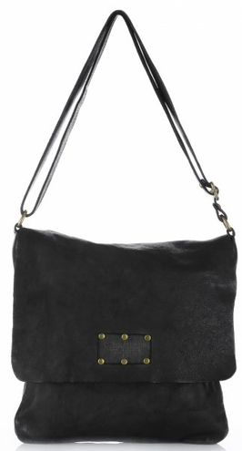 Torebki Skórzane Listonoszki Vintage firmy Genuine Leather Czarne