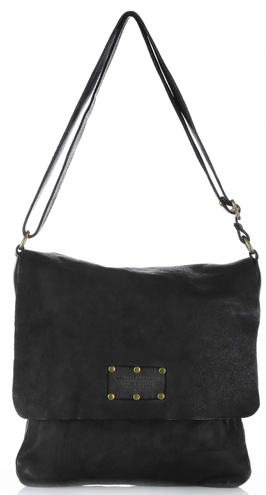 Torebka Skórzana Listonoszka Vintage Genuine Leather Czarna (kolory)