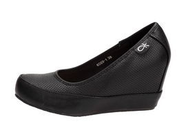 Czarne czółenka damskie, koturny VICES 6089-1