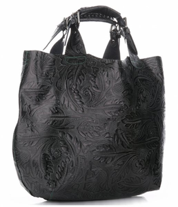 Torebki Skórzane typu ShopperBag Firmy Genuine Leather Butelkowa Zieleń
