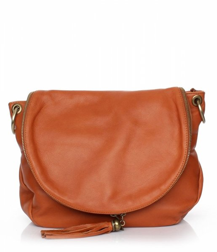 Włoska Listonoszka miękka skóra nat. Wysokiej jakości z kolekcji Genuine Leather ruda
