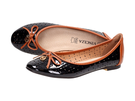 Czarne baleriny damskie  VINCEZA DP527