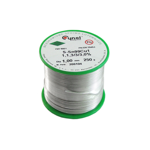 Spoiwo S-Sn99Cu1-1.1.3 średnica 1.00mm 250g