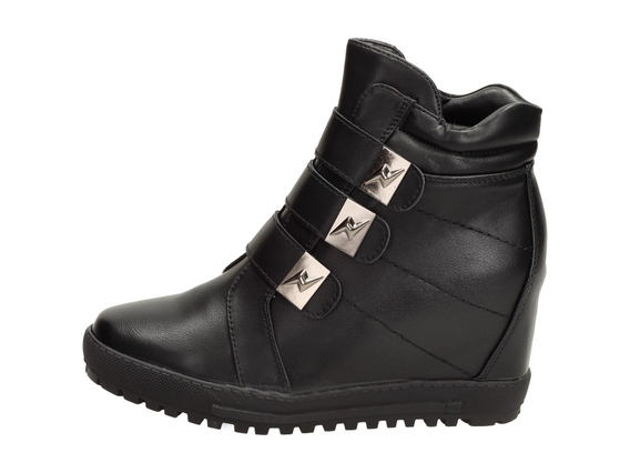 Czarne botki damskie, sneakersy FILIPPO 350/17