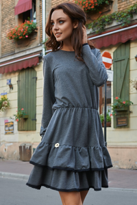 Sukienka casual z falbaną l273