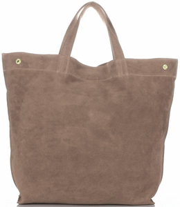 Torebki Skórzane ShopperBag Vera Pelle Czekoladowe
