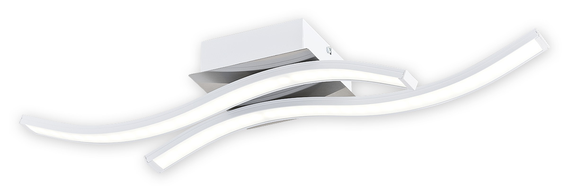 Linea LED plafon krótki 2 pł. biały + chrom