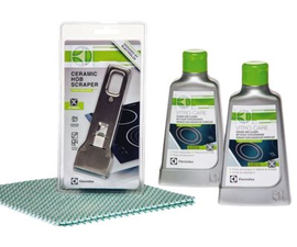 ✚ ZESTAW ▶ Środek do czyszczenia płyt ceramicznych / indukcyjnych + skrobak + ściereczka | Electrolux